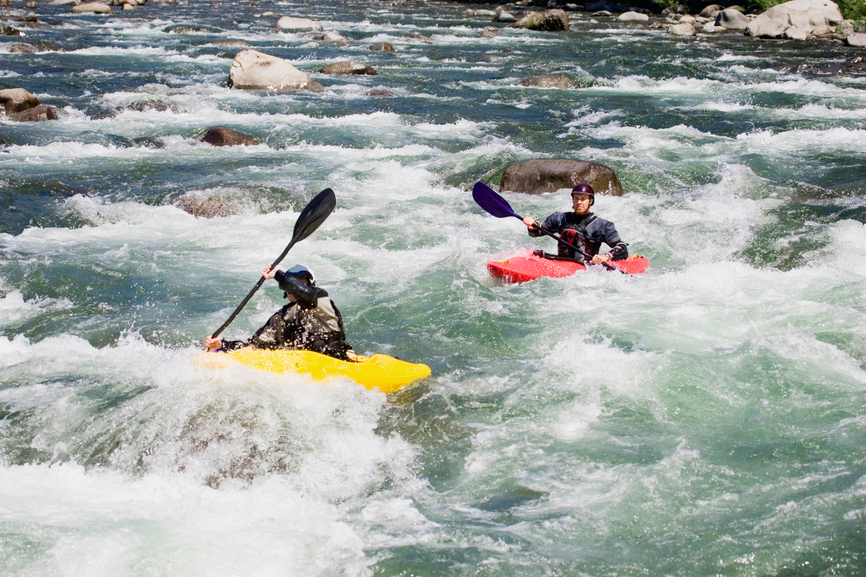 Whitewater kayakers